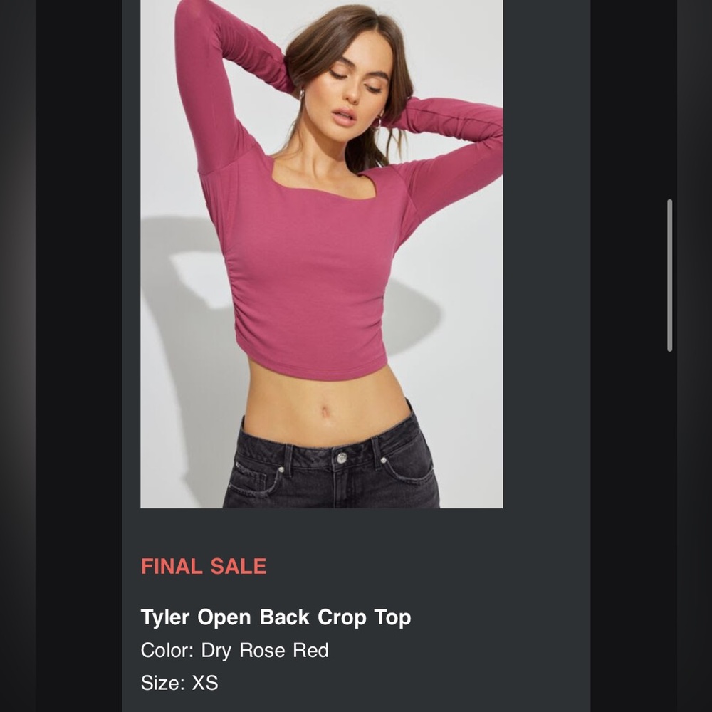 Garage Tyler Open Back Crop Top - Pink